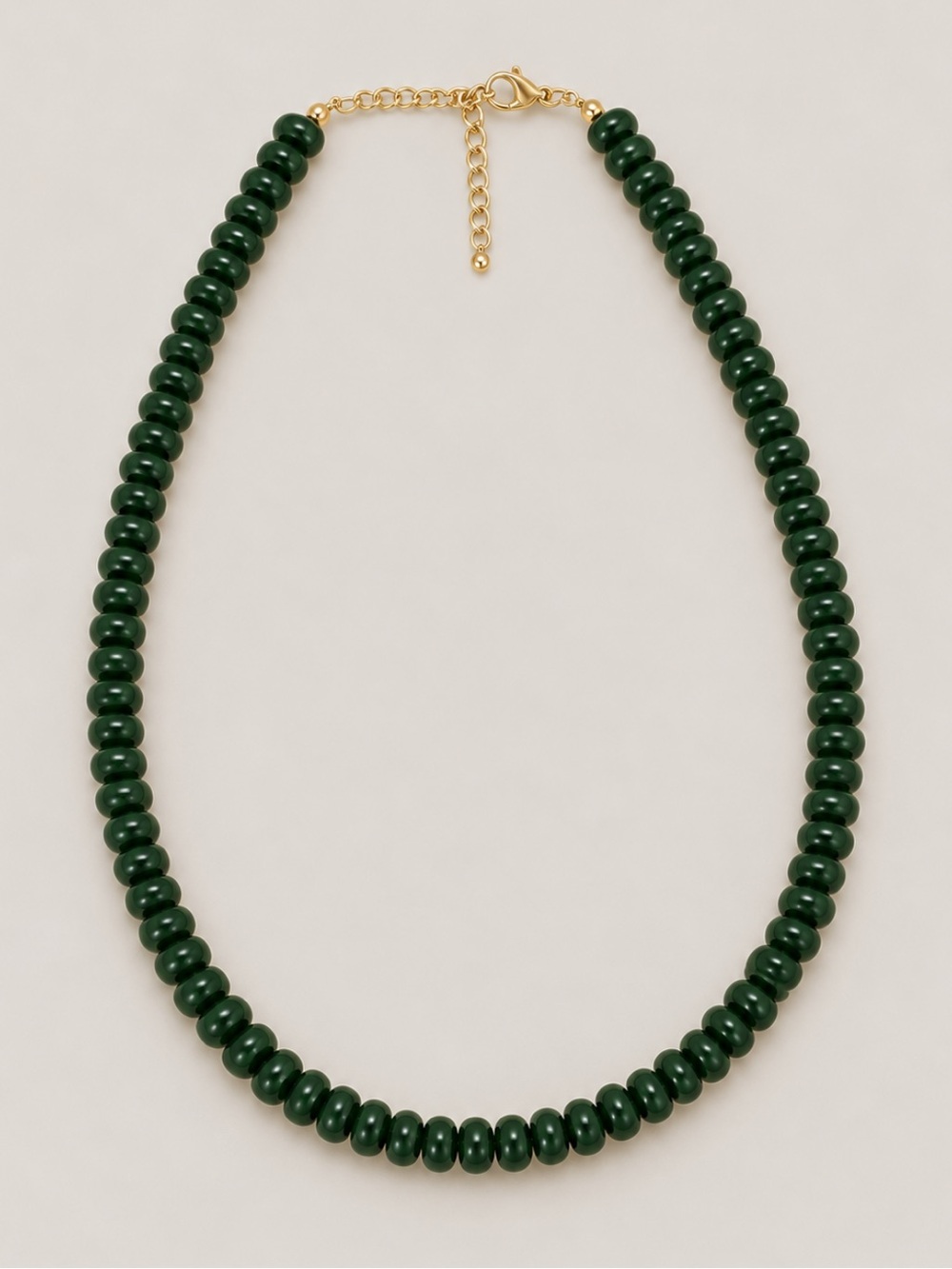 New! Deep Green Beaded Colorful Fall Neutral Dopamine Necklace NWOT